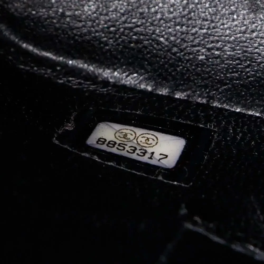 CHANEL Black Caviar Leather Logo Tote Bag